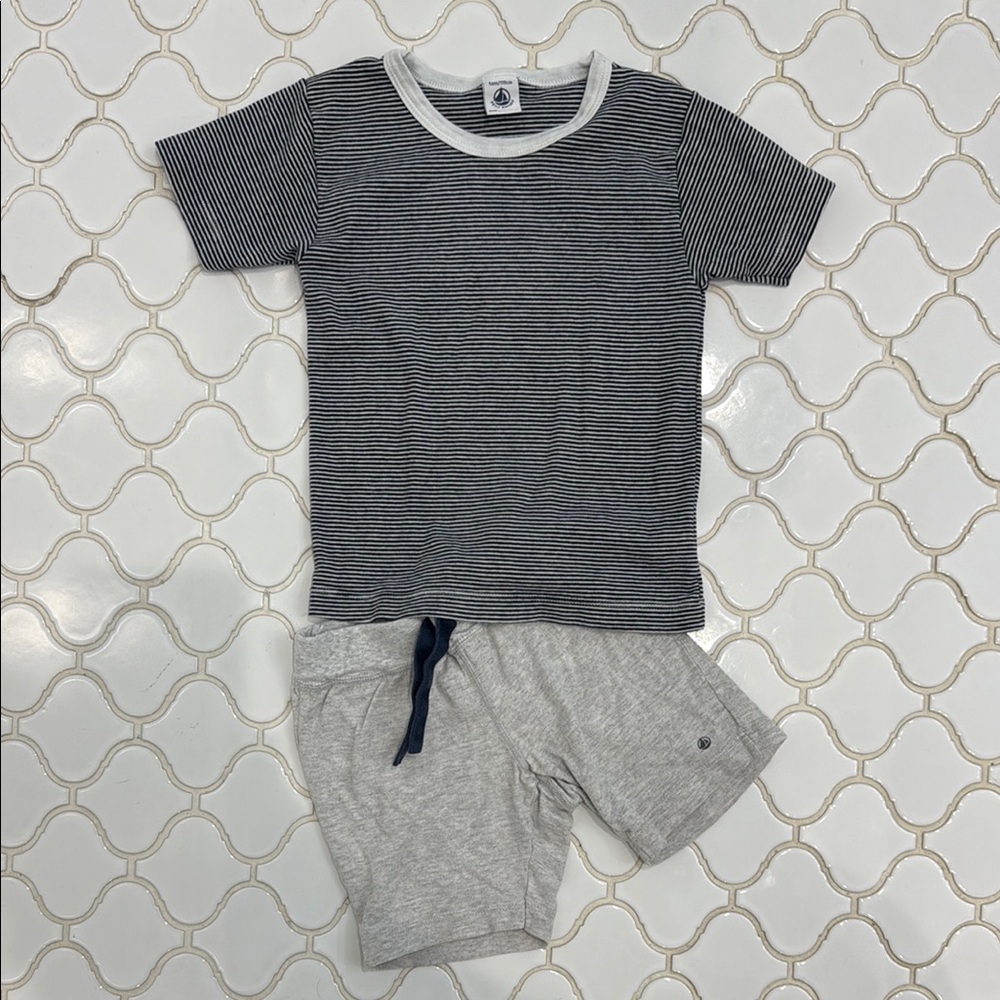 Petit Bateau Black and Gray Classic Set